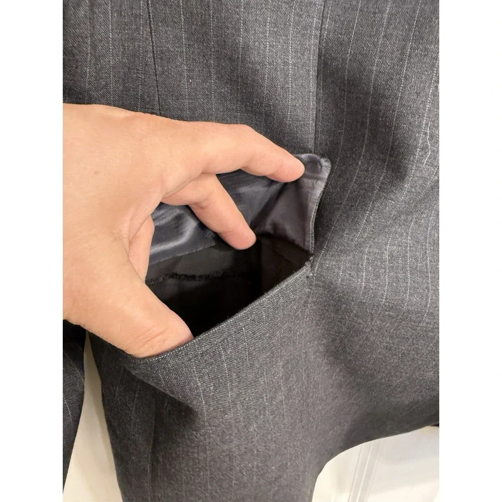 HART SCHAFFNER MARX Blazer Men's 44R‎ Gray Pinstripe Australian Wool